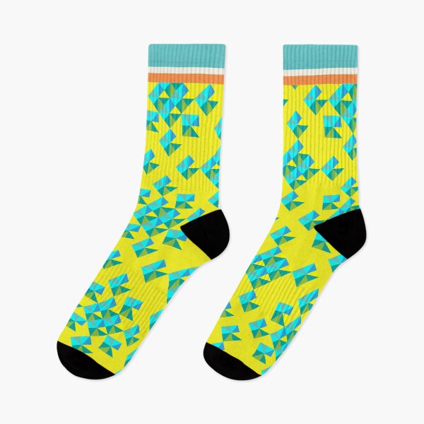 Item preview, Abstract Colorful Geo Diamond Pattern with Border in Blue/Yellow/Turq designed and sold by IcArtsyOrigin8.