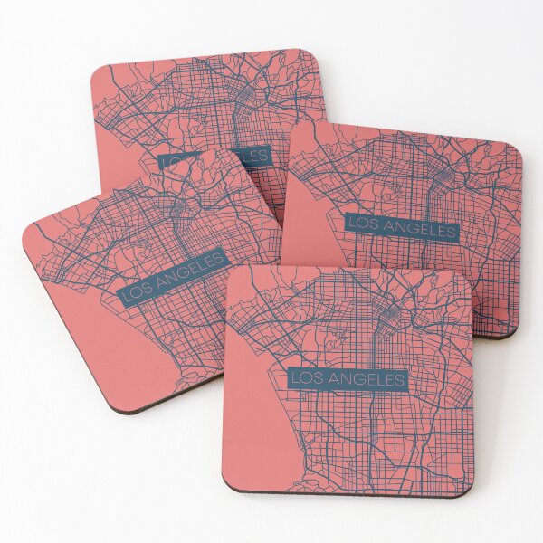 Item preview, Los Angeles Street Map Blue and Pink designed and sold by HelloGentry.