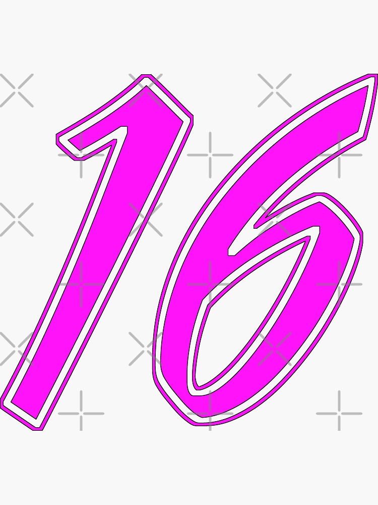 Number 16 - 16th Birthday - Sticker