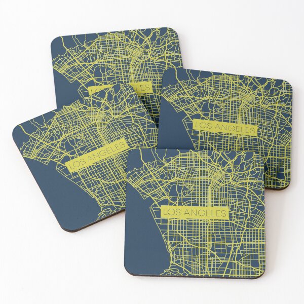 Item preview, Los Angeles Street Map Yellow and Blue designed and sold by HelloGentry.