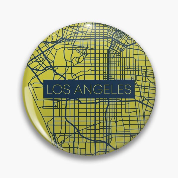 Artikelvorschau, Los Angeles Street Map Blau und Gelb entworfen und verkauft von HelloGentry.