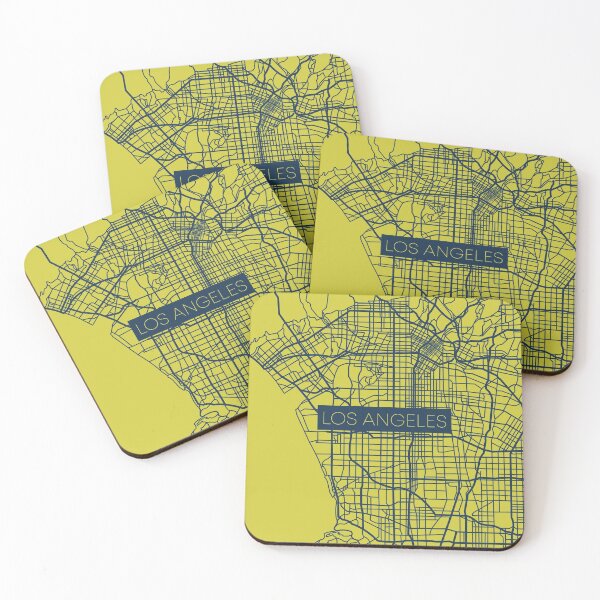Item preview, Los Angeles Street Map Blue and Yellow designed and sold by HelloGentry.