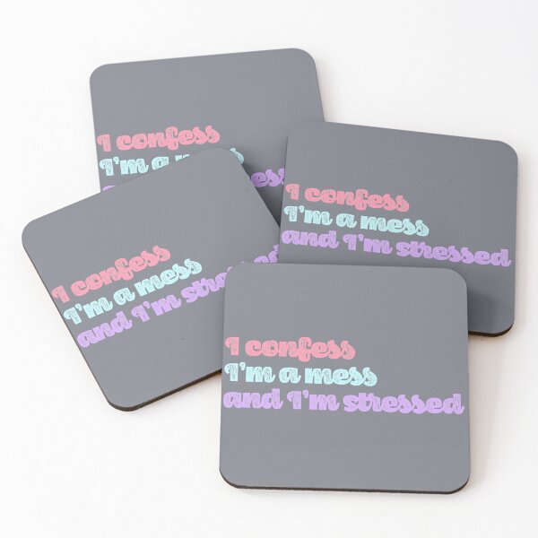 Item preview, confess, mess stress quote designed and sold by Stacia Boyd.