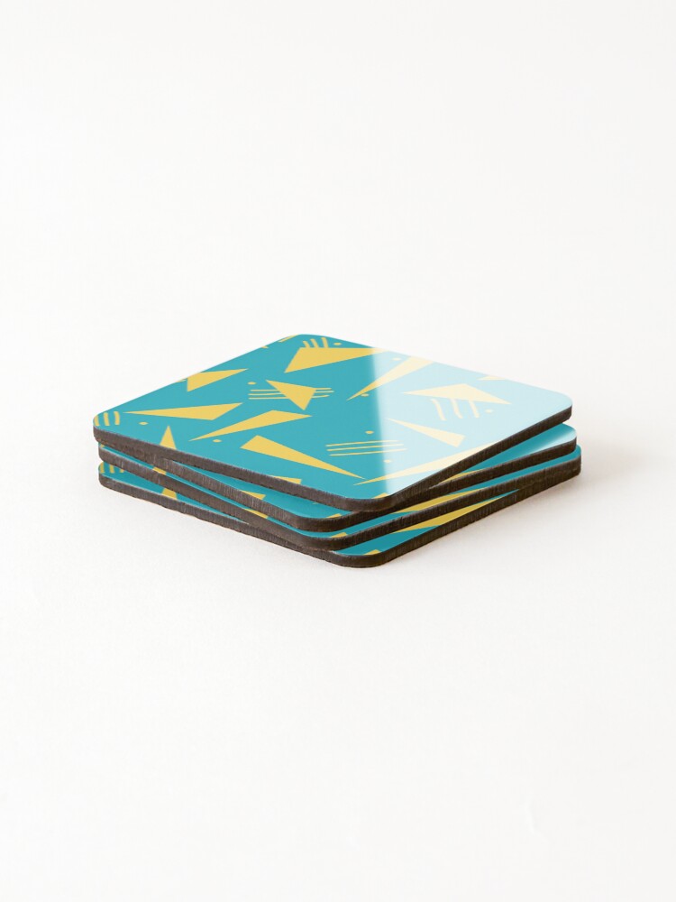 Thumbnail 4 of 5, Coasters (Set of 4), Yellow Triangle Pattern designed and sold by Polycare.