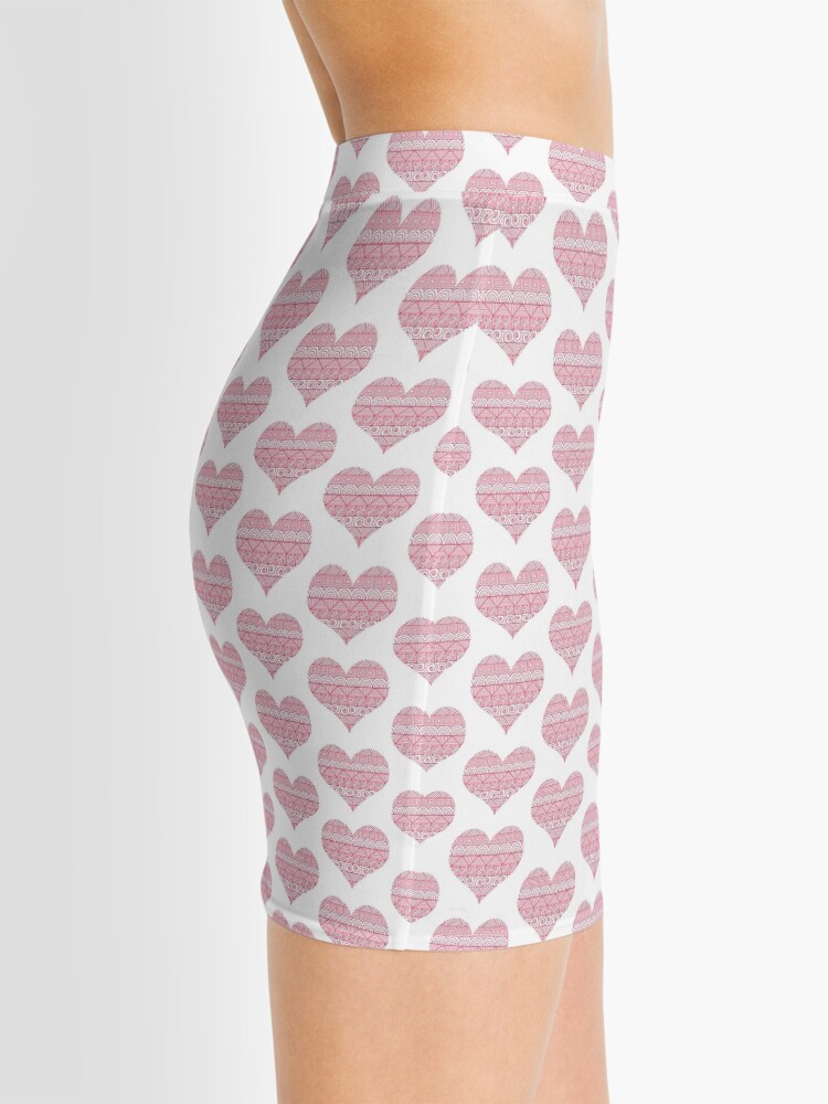 Alternate view of Patterned Hearts Pattern Mini Skirt