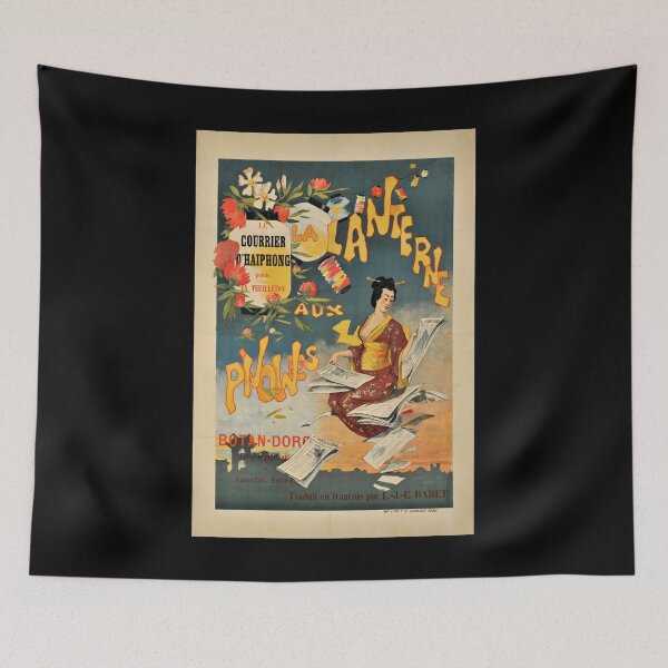 Item preview, retro la lanterne aux pivoines botan doro publie dans le courrier dhaiphong designed and sold by CorasPosters.