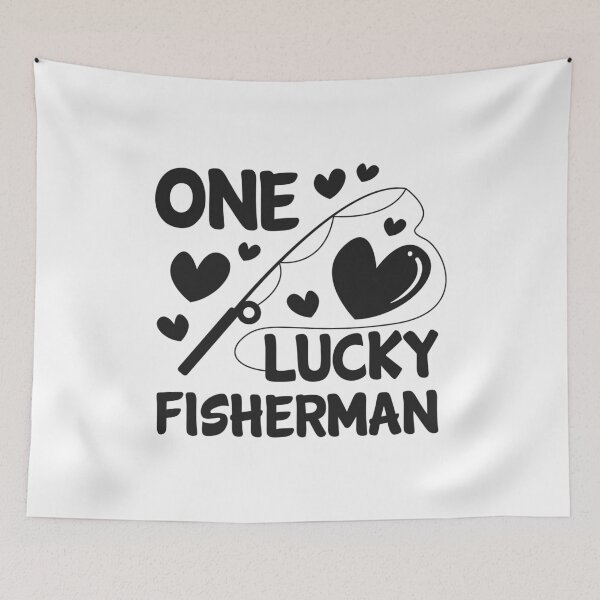 Item preview, Fishing Couple One Lucky Fisherman Fish Rod Gift designed and sold by haselshirt.