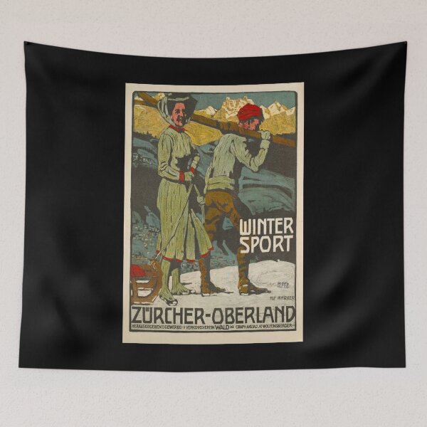 Item preview, retro winter sport zurcher oberland designed and sold by CorasPosters.