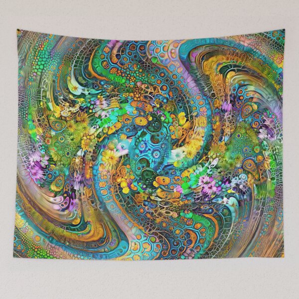 Item preview, Floral abstract Deepdream abstraction designed and sold by blackhalt.
