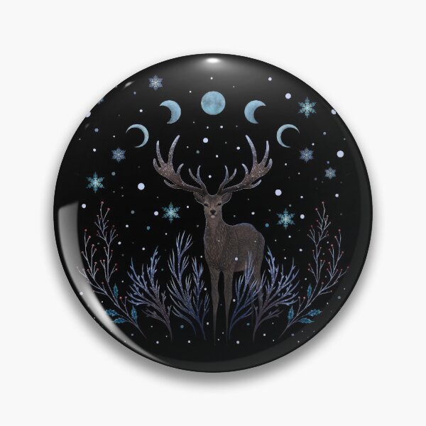 Item preview, Deer in Winter Night Forest designed and sold by episodicDrawing.