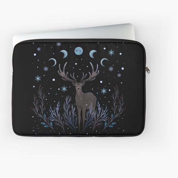 Vista previa del artículo con la obra «Ciervos en el bosque nocturno de invierno», diseñado y vendido por episodicDrawing.