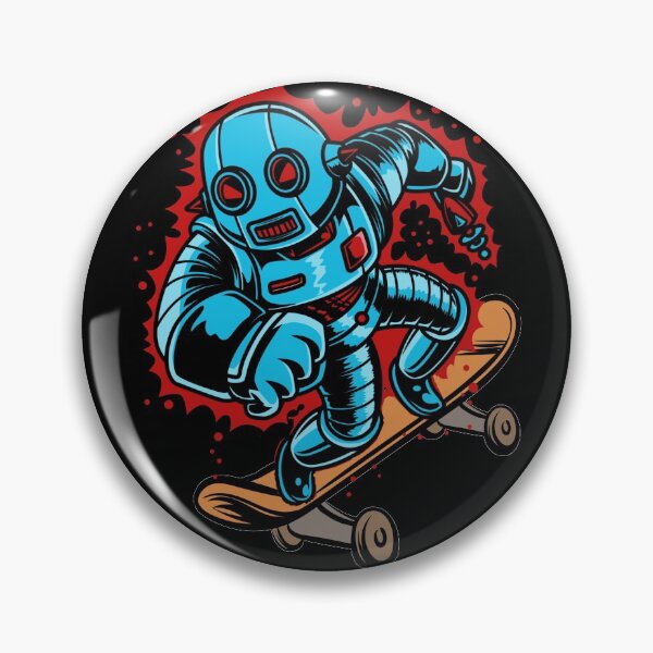 Item preview, robot skater robot skateboarding cartoon designed and sold by GoodyLeo.