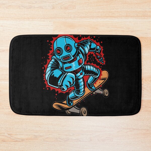 Item preview, robot skater robot skateboarding cartoon designed and sold by GoodyLeo.