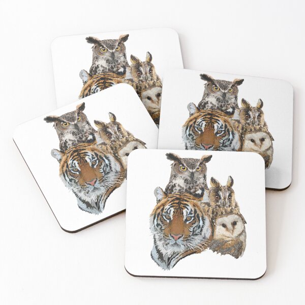Item preview, Bengal tiger and owls designed and sold by obscurite.