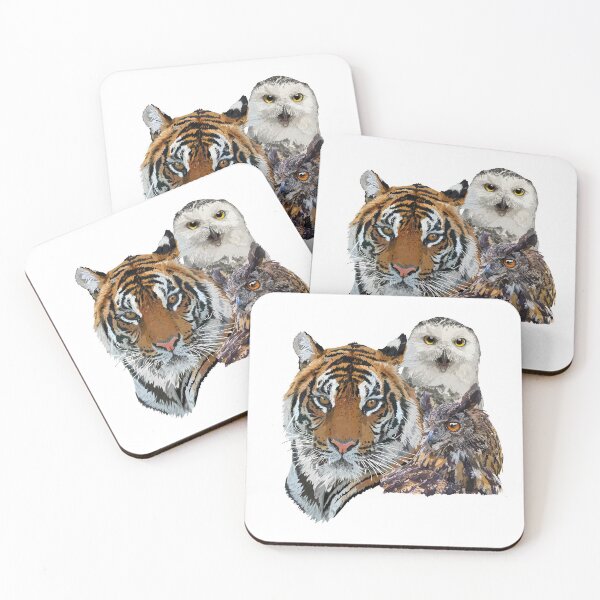 Item preview, Bengal tiger and owls designed and sold by obscurite.