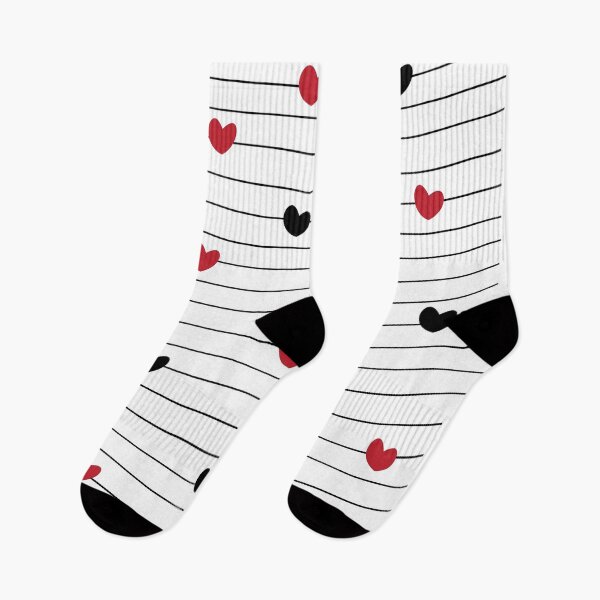 Item preview, Cute Black White Striped Hearts Pattern designed and sold by Nisha Prabhu.