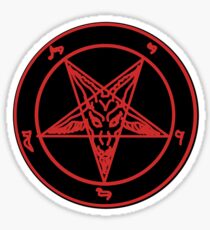 Red Baphomet Sticker