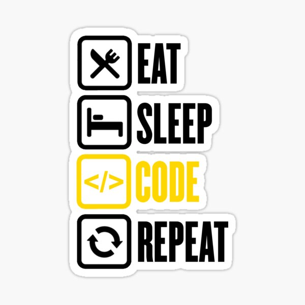Eat Sleep Code Repeat Stickers Redbubble