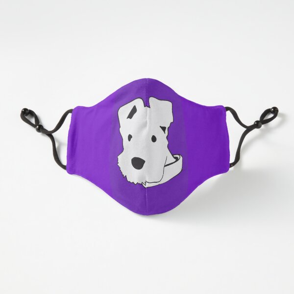 White Miniature Schnauzer on Purple Blackground Fitted 3-Layer