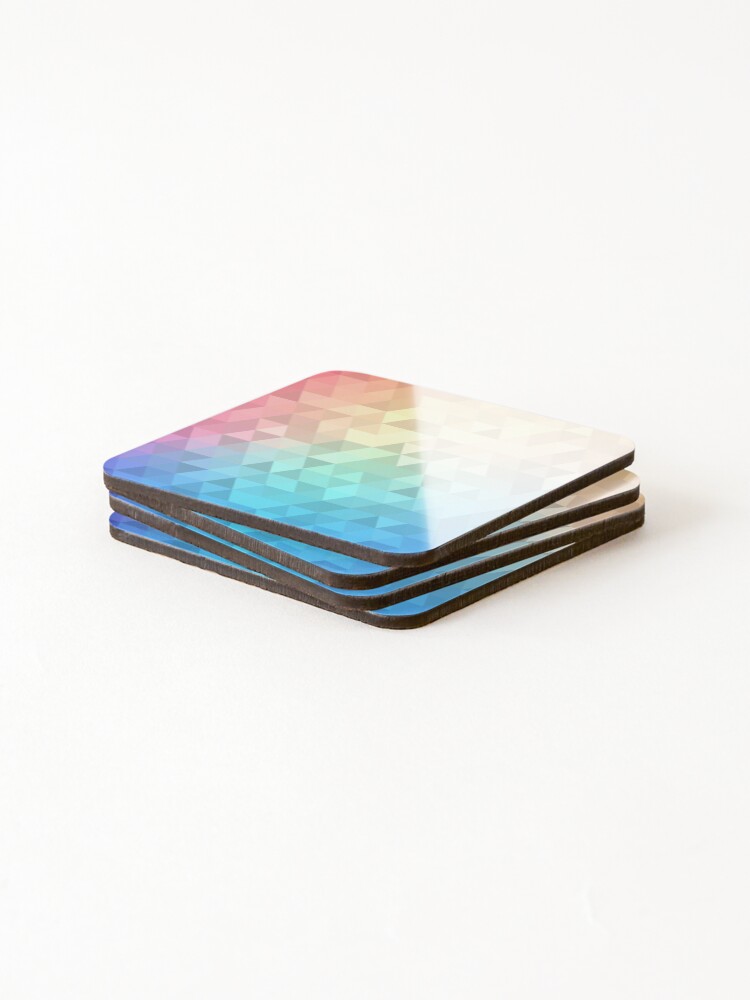 Thumbnail 4 of 5, Coasters (Set of 4), Abstract Geometric Rainbow Triangle designed and sold by HelloGentry.