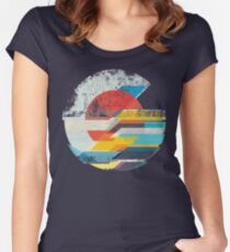 Digital Sun Horizon Women's Fitted Scoop T-Shirt