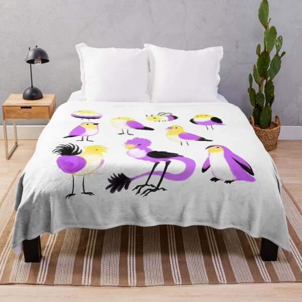 Item preview, nonbinary birds and a bee designed and sold by snowysaur.