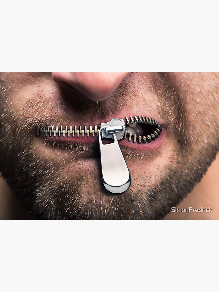 "Lips Zipped Shut" Sticker for Sale by SimonFredrick Redbubble