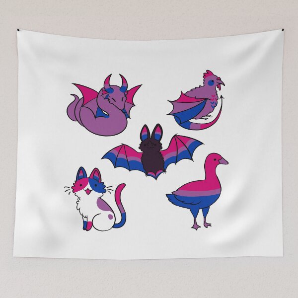 Item preview, bisexual pride animals designed and sold by snowysaur.