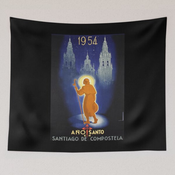 Item preview, retro Santiago de Compostela 1954 designed and sold by CorasPosters.