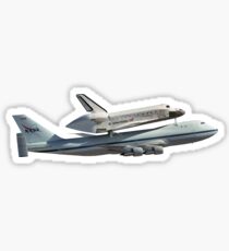 Space shuttle on 747 Sticker