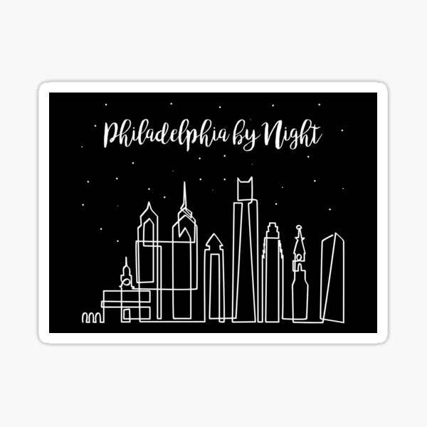 Philadelphia Skyline at Night Sticker