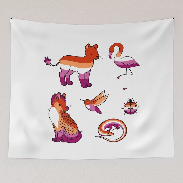 Item preview, lesbian pride animals designed and sold by snowysaur.