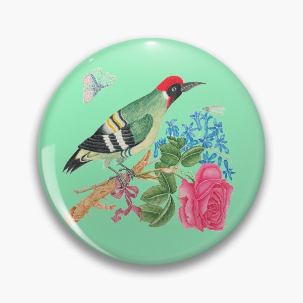 Item preview, Woodpecker Bird with Rose and Forget-Me-Nots designed and sold by AlteredAtelier.