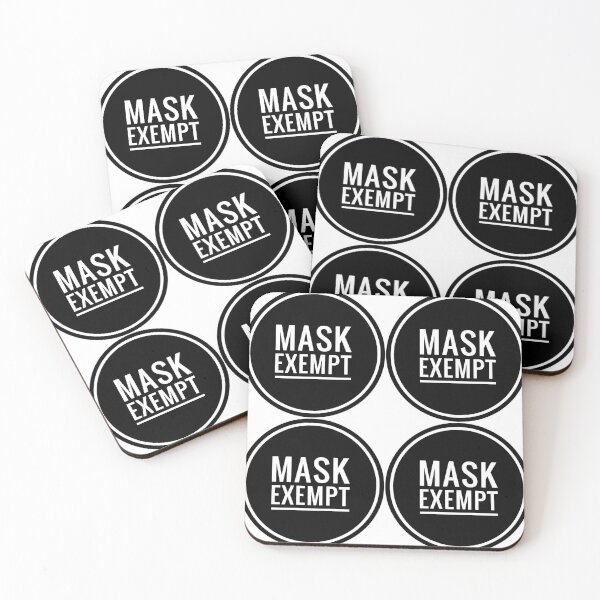 Item preview, Black and White Mask Exempt Stickers Pinbadges Disability Visibility Product designed and sold by Jenny Meehan Art Prints and Patterns  .