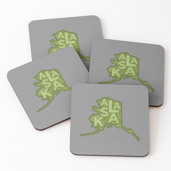 Item preview, Alaska Map Typography Green designed and sold by HelloGentry.