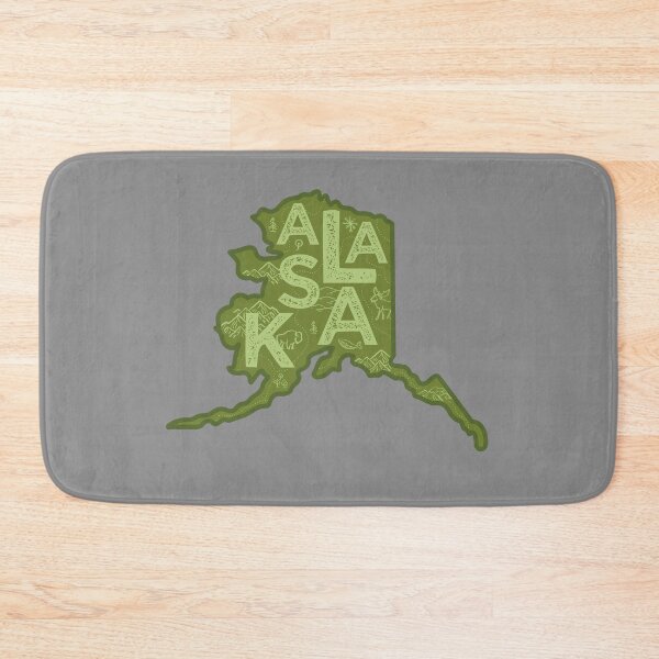 Item preview, Alaska Map Typography Green designed and sold by HelloGentry.