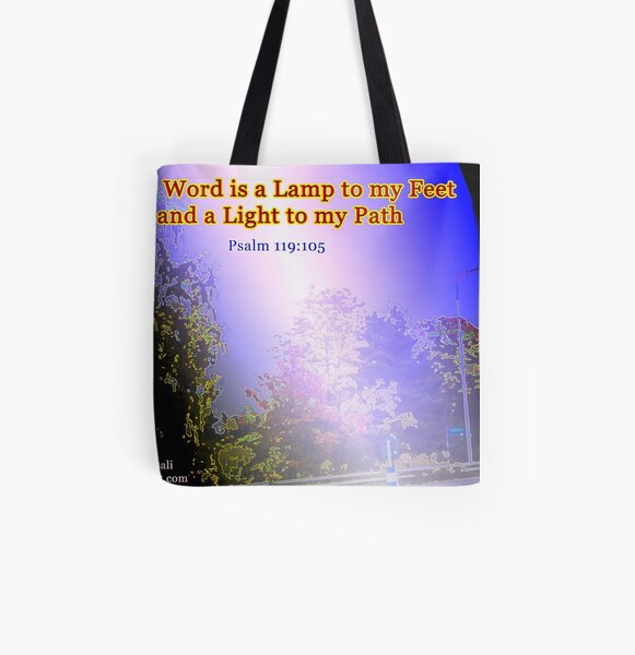 Your word is a lamp to my feet All Over Print Tote Bag