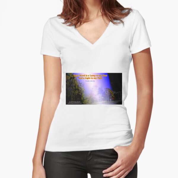 Your word is a lamp to my feet Fitted V-Neck T-Shirt
