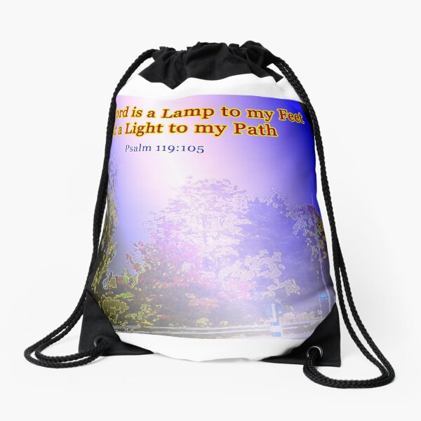 Your word is a lamp to my feet Drawstring Bag