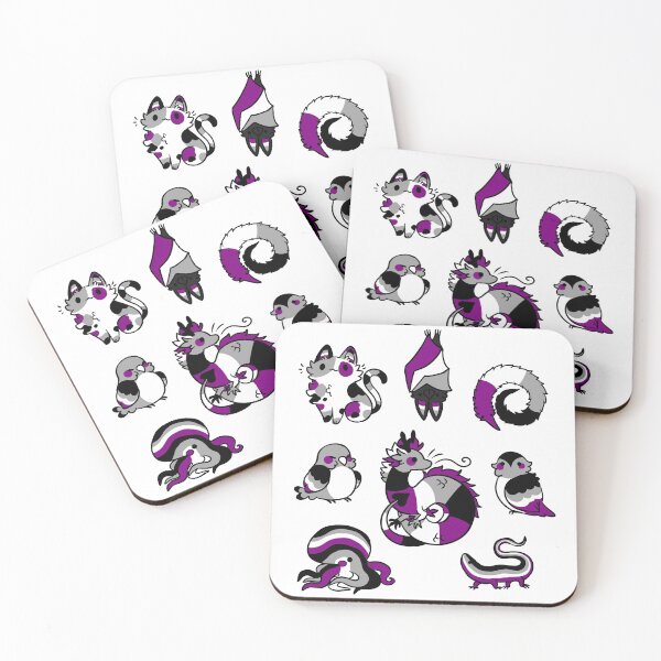Item preview, asexual pride animals designed and sold by snowysaur.