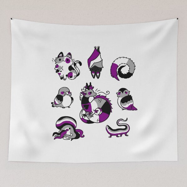 Item preview, asexual pride animals designed and sold by snowysaur.