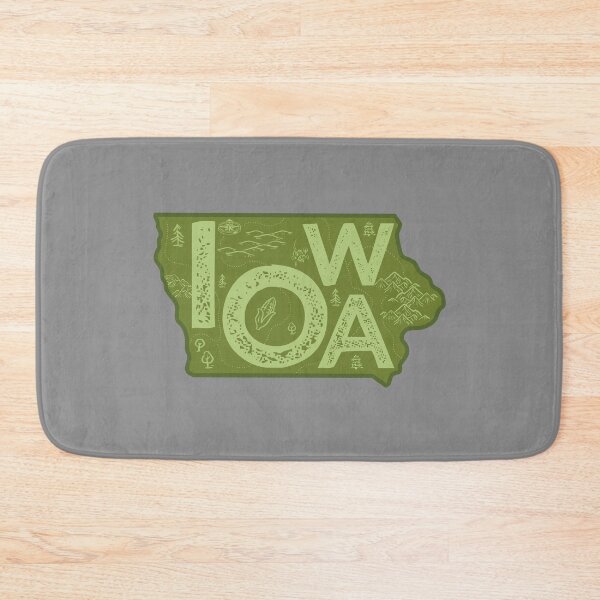 Item preview, Iowa Map Typography Green designed and sold by HelloGentry.