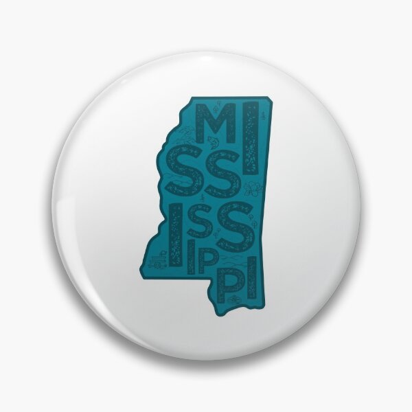 Artikelvorschau, Mississippi-Karte Typografie Navy entworfen und verkauft von HelloGentry.