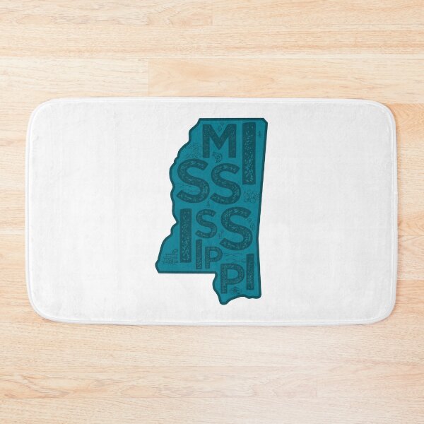 Item preview, Mississppi Map Typography Navy designed and sold by HelloGentry.