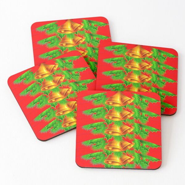 Item preview, MODERN ART RED HOLIDAY BELLS & GREEN HOLLY  PATTERNS designed and sold by sharlesart.