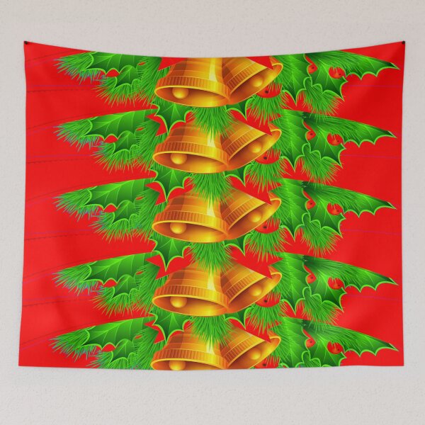 Item preview, MODERN ART RED HOLIDAY BELLS & GREEN HOLLY  PATTERNS designed and sold by sharlesart.