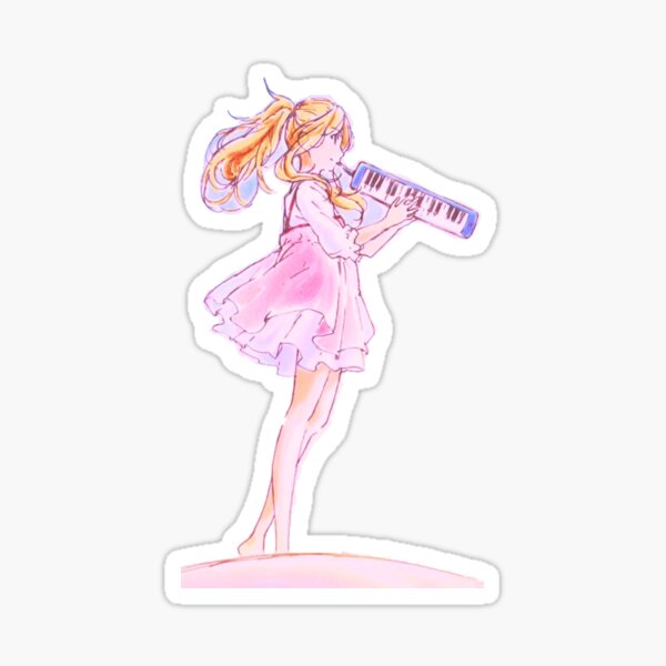 Your Lie in April : Kaori Miyazono heureuse Sticker fini brillant