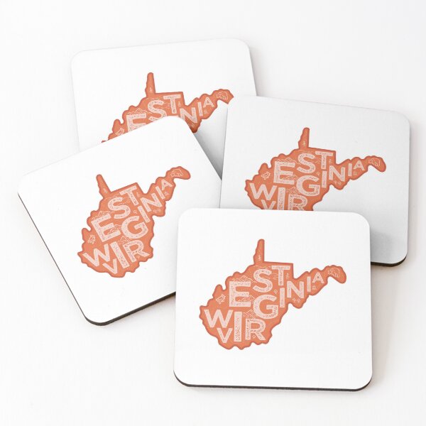 Item preview, West Virginia Map Typography Red designed and sold by HelloGentry.