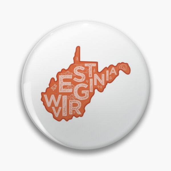 Artikelvorschau, West Virginia Map Typografie Rot entworfen und verkauft von HelloGentry.