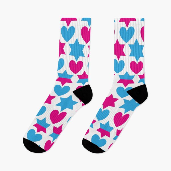 Item preview, Stars & Hearts - Pink & blue contrast designed and sold by bunbun369.